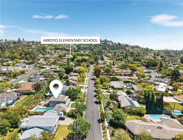 aerial view with a residential view