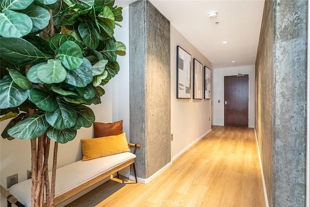 1155 S Grand Ave Unit 1011, Los Angeles, CA 90015 - hall featuring wood finished floors and recessed lighting