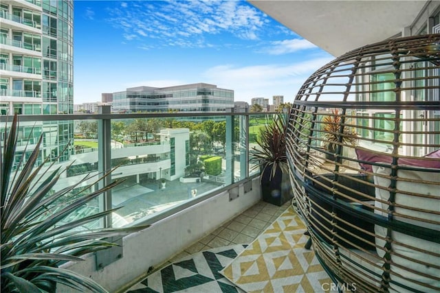 balcony with a city view
