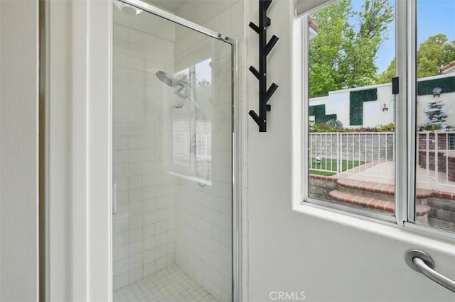 full bathroom with a shower stall