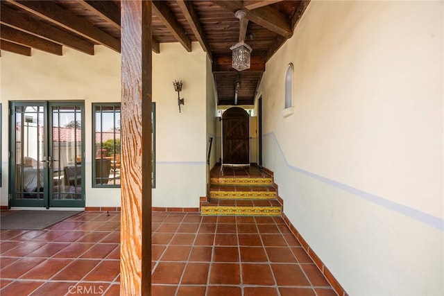 property entrance with french doors