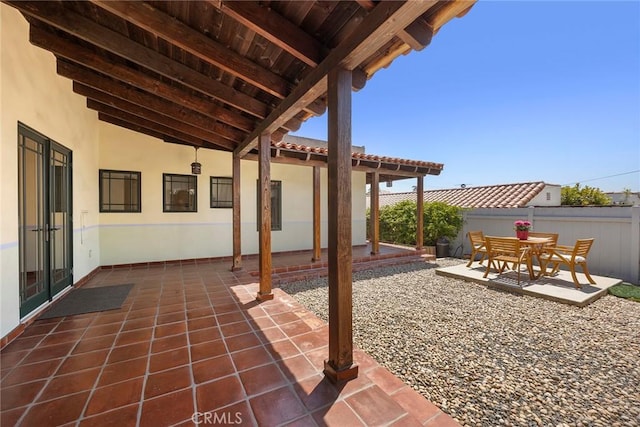 view of patio with fence