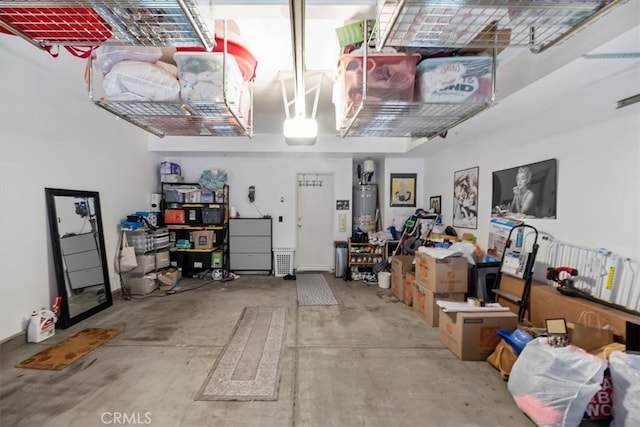 storage area with water heater