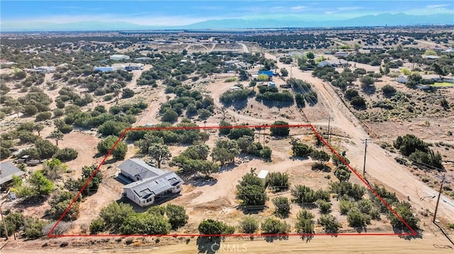 10634 Mesquite St, Oak Hills, CA 92344 - bird's eye view featuring a rural view, a mountain view, and a desert view