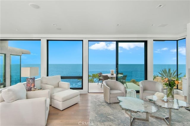 1715 Ocean Way, Laguna Beach, CA 92651 - living room with wood finished floors and a water view