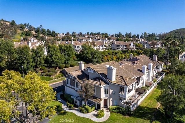 drone / aerial view with a residential view