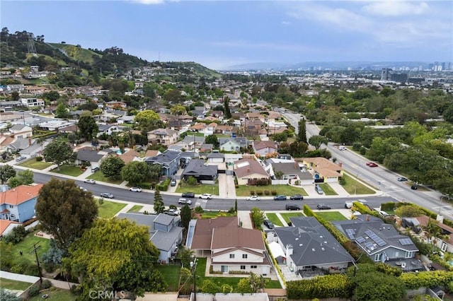 bird's eye view with a residential view