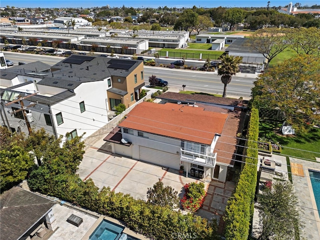 aerial view with a residential view
