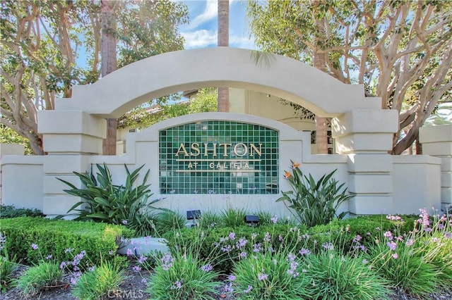 view of community sign