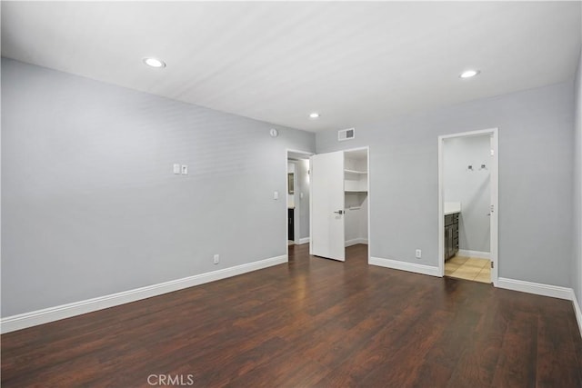 5414 Newcastle Ave Unit 66, Encino, CA 91316 - empty room featuring baseboards, wood finished floors, and recessed lighting