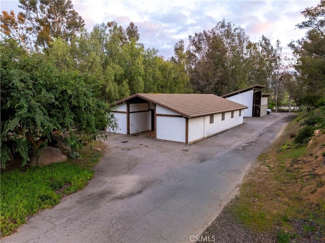 view of garage