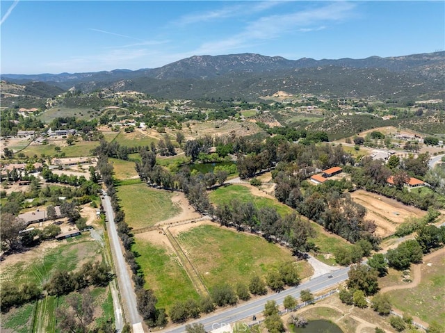aerial view with a mountain view