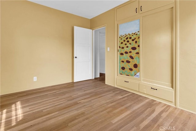 empty room featuring light wood-type flooring