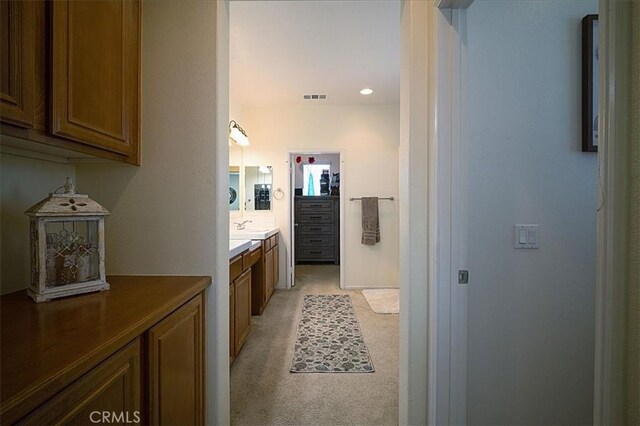 31961 Honeysuckle Cir, Winchester, CA 92596 - bathroom with vanity and recessed lighting