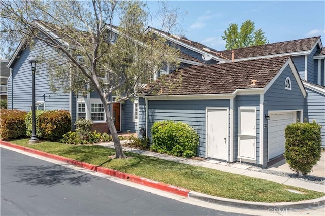 view of property with a garage
