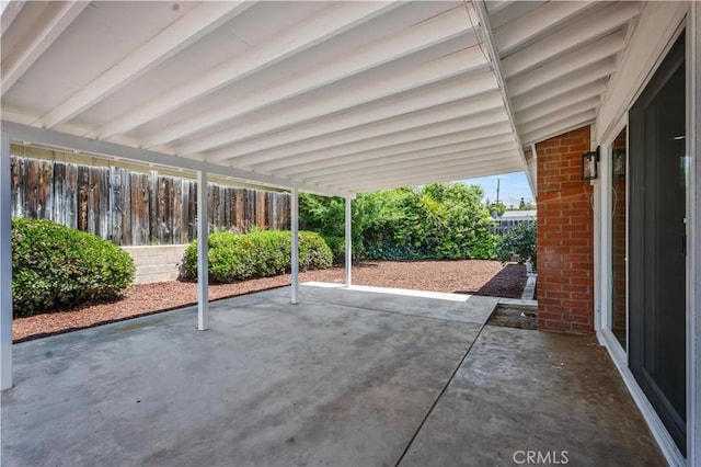 view of patio featuring a fenced backyard