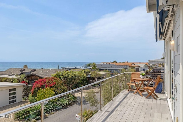 balcony with a water view