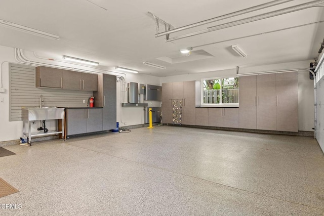 garage featuring a sink