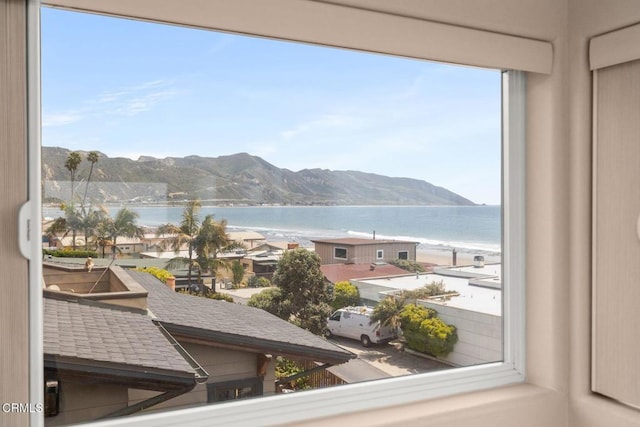 view of water feature with a mountain view
