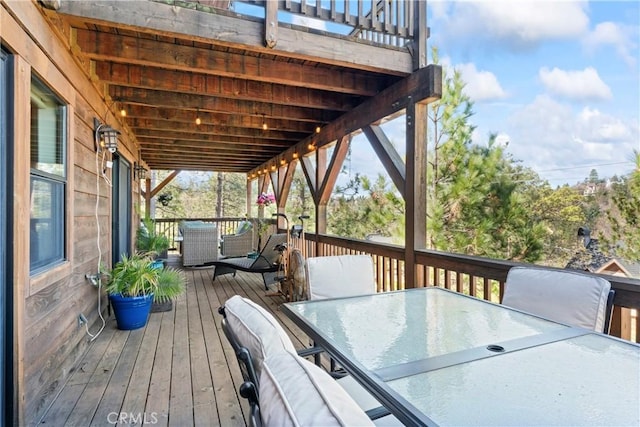 1305 Montreal Dr, Lake Arrowhead, CA 92352 - deck with outdoor dining area