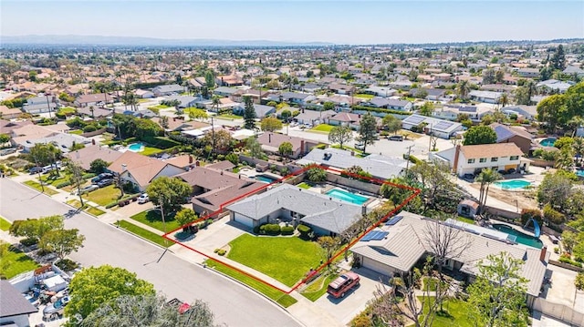 birds eye view of property featuring a residential view