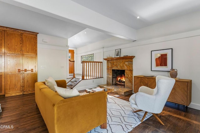 1954 Primrose Ave, South Pasadena, CA 91030 - living area with a fireplace, wood finished floors, and recessed lighting