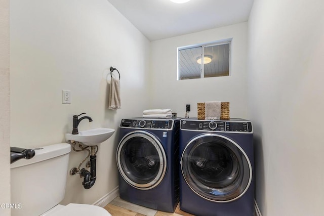 1954 Primrose Ave, South Pasadena, CA 91030 - washroom with washer and dryer and baseboards