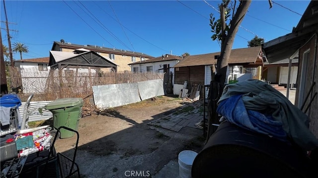 view of yard with a patio and fence
