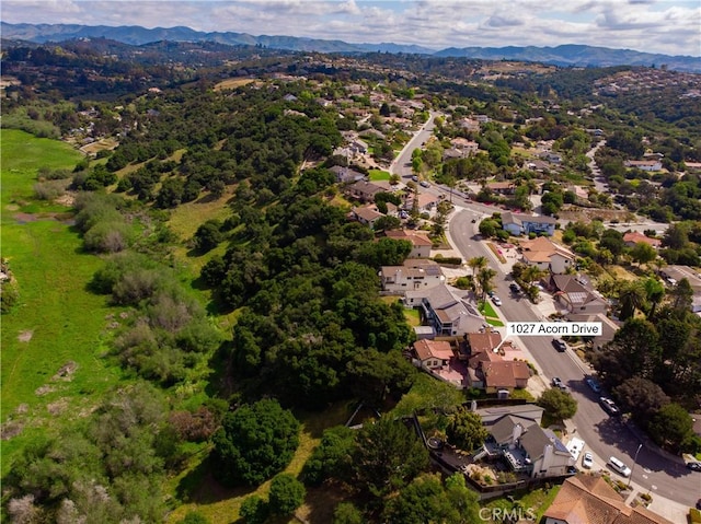 aerial view with a residential view and a mountain view