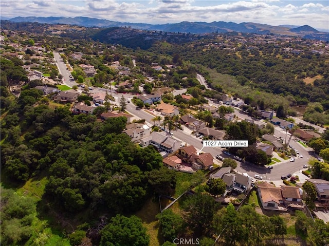 aerial view with a residential view and a mountain view