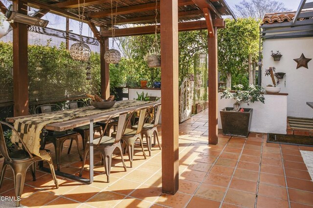 1241 Solita Rd, Pasadena, CA 91103 - view of patio with a pergola and outdoor dining area