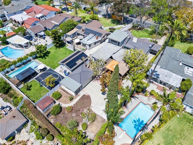 drone / aerial view featuring a residential view