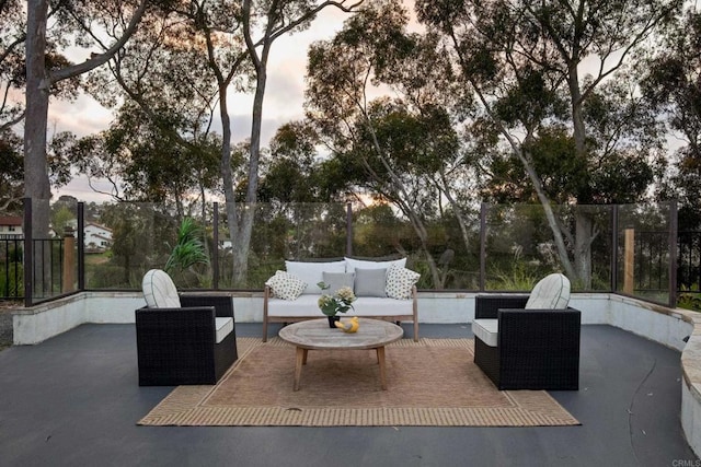 view of patio with an outdoor hangout area