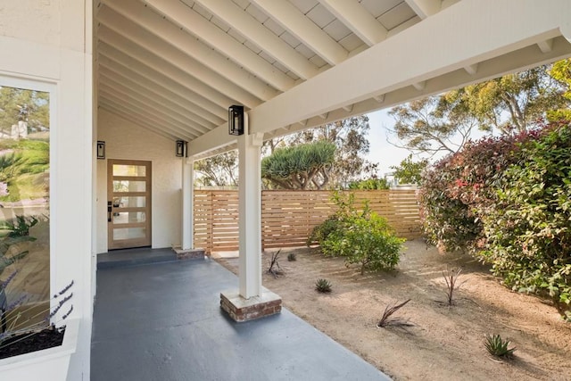 view of patio / terrace with fence