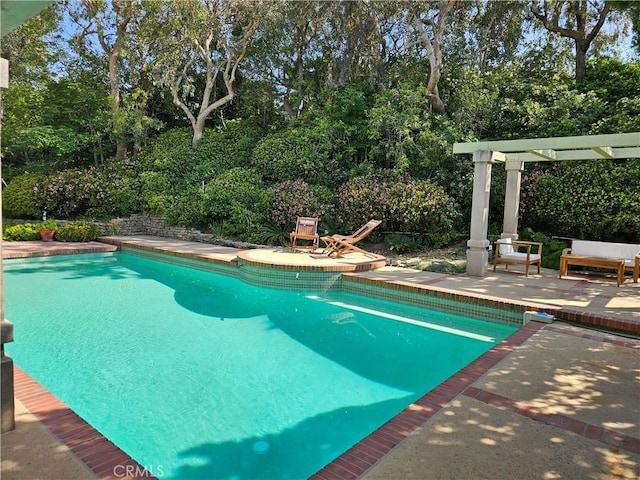 outdoor pool featuring a patio