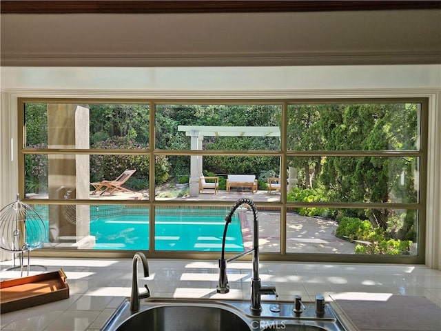 interior space with a sink