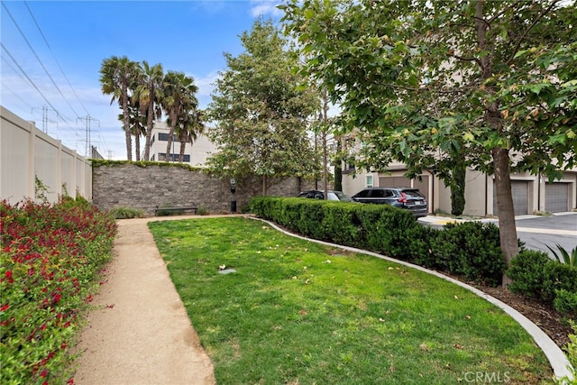 view of yard with fence