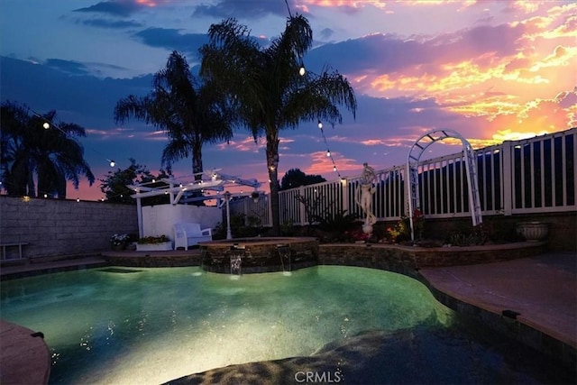 2830 Mount Niguel Cir, Corona, CA 92882 - view of swimming pool with a pool with connected hot tub and a fenced backyard
