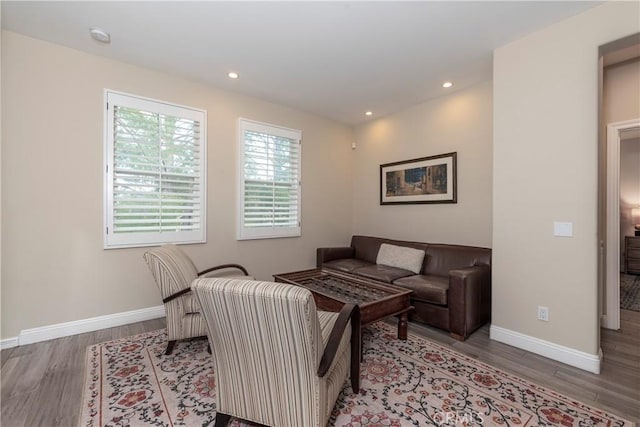 27014 Monterey Ave, Valencia, CA 91355 - living area featuring wood finished floors, baseboards, and recessed lighting