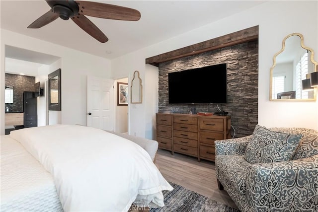 27014 Monterey Ave, Valencia, CA 91355 - bedroom with wood finished floors, multiple windows, and a ceiling fan