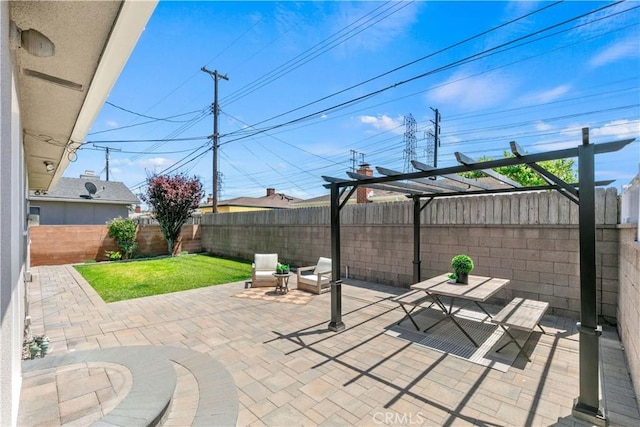 view of patio featuring a fenced backyard