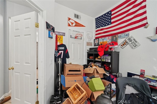 bedroom with visible vents