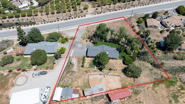 drone / aerial view with a residential view