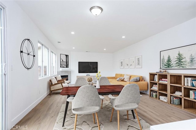 347 Beckes St, Wasco, CA 93280 - dining area with recessed lighting, baseboards, and light wood-style floors