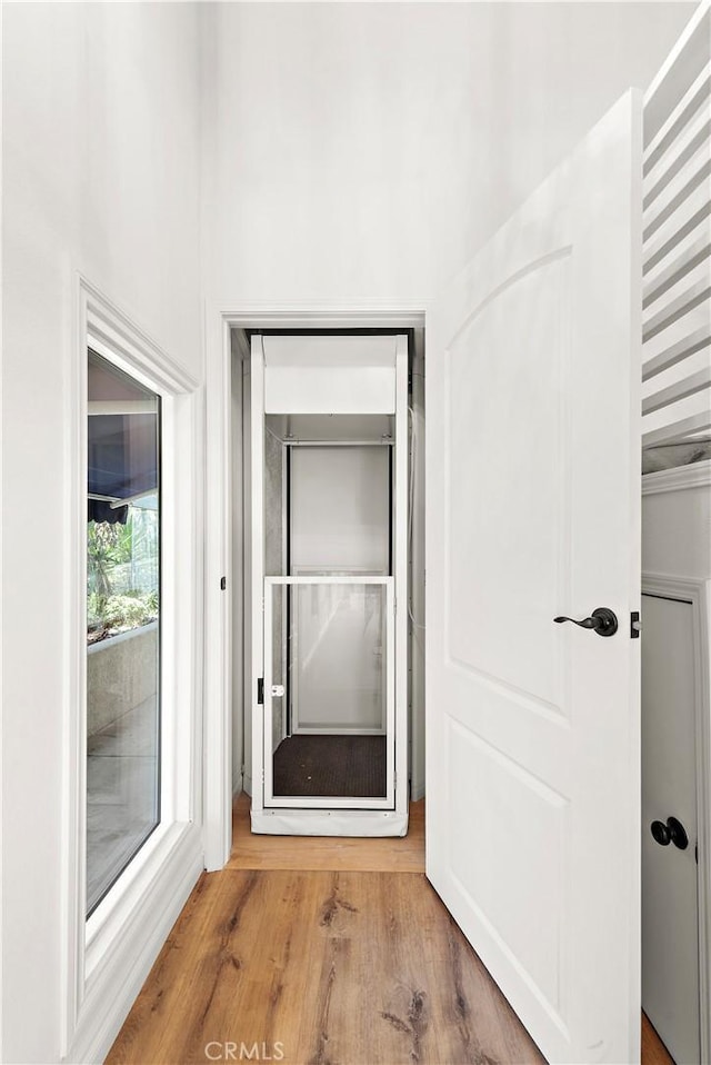 interior space featuring wood finished floors