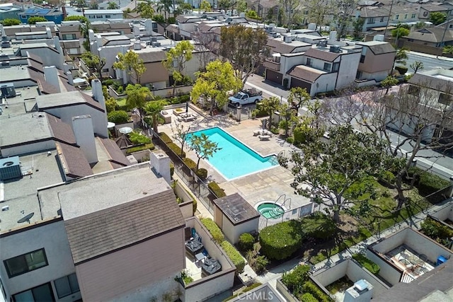 bird's eye view with a residential view