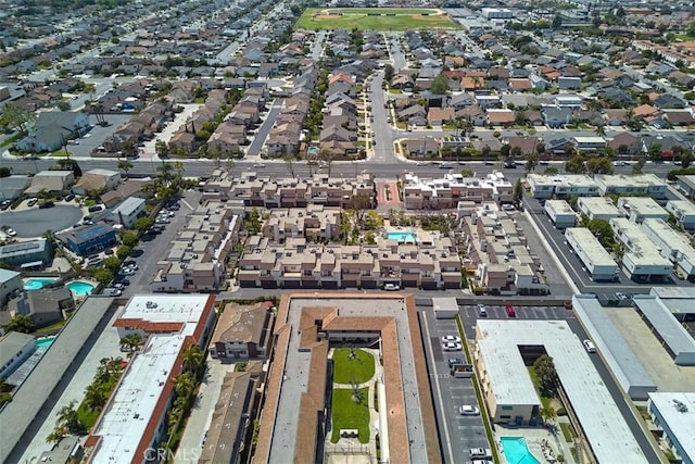 aerial view with a residential view