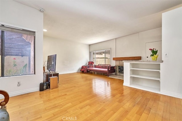 bedroom featuring baseboards and wood-type flooring