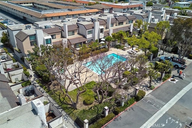 aerial view featuring a residential view