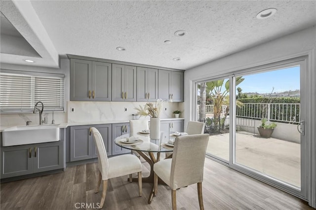 3118 Calle Grande, San Clemente, CA 92672 - dining area with recessed lighting, a textured ceiling, and wood finished floors